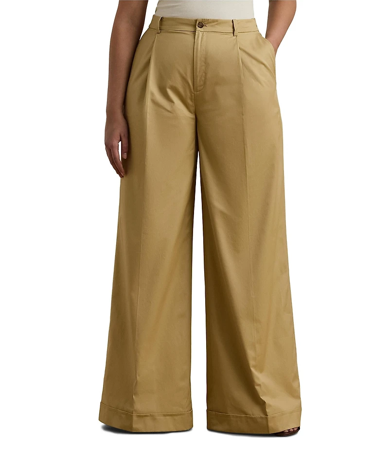 Lauren Ralph Lauren Plus Size Pleated Wide Leg Pants