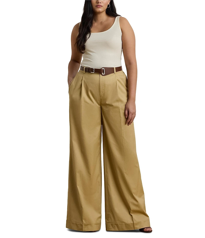 Lauren Ralph Lauren Plus Size Pleated Wide Leg Pants
