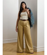Lauren Ralph Lauren Plus Size Pleated Wide Leg Pants