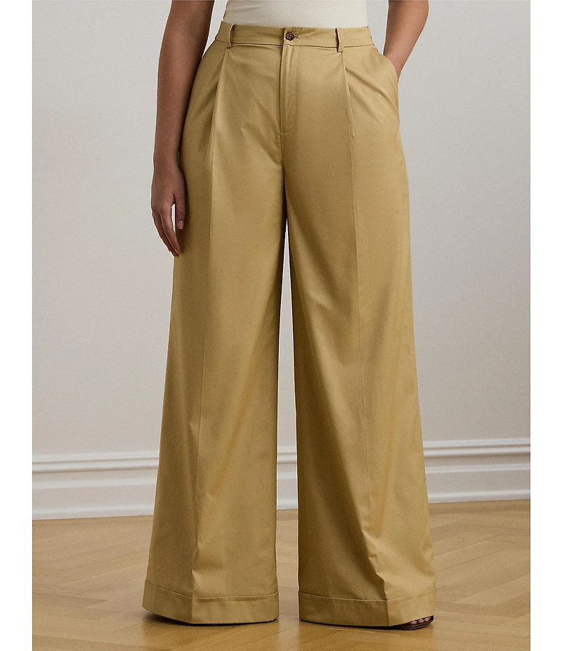Lauren Ralph Lauren Plus Size Pleated Wide Leg Pants