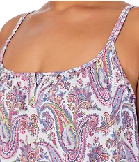 Lauren Ralph Lauren Plus Size Printed Sleeveless Scoop Neck Knit Short Nightgown