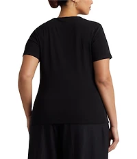 Lauren Ralph Lauren Plus Size Crew Neck Short Sleeve Stretch Cotton T-Shirt