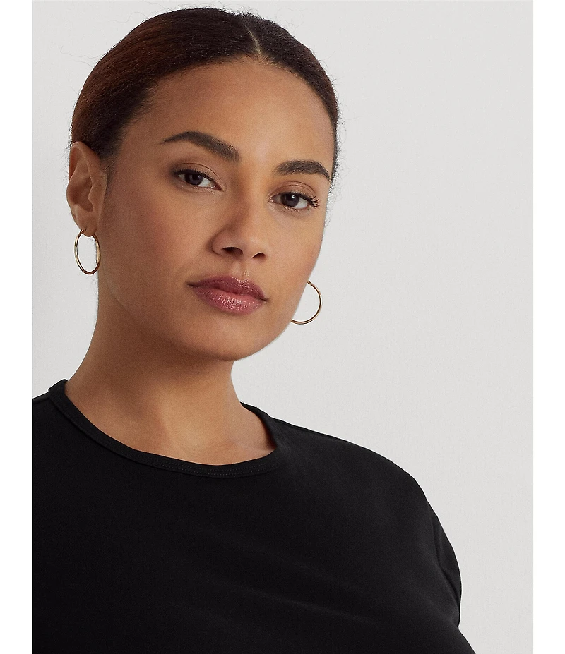 Lauren Ralph Lauren Plus Size Crew Neck Short Sleeve Stretch Cotton T-Shirt