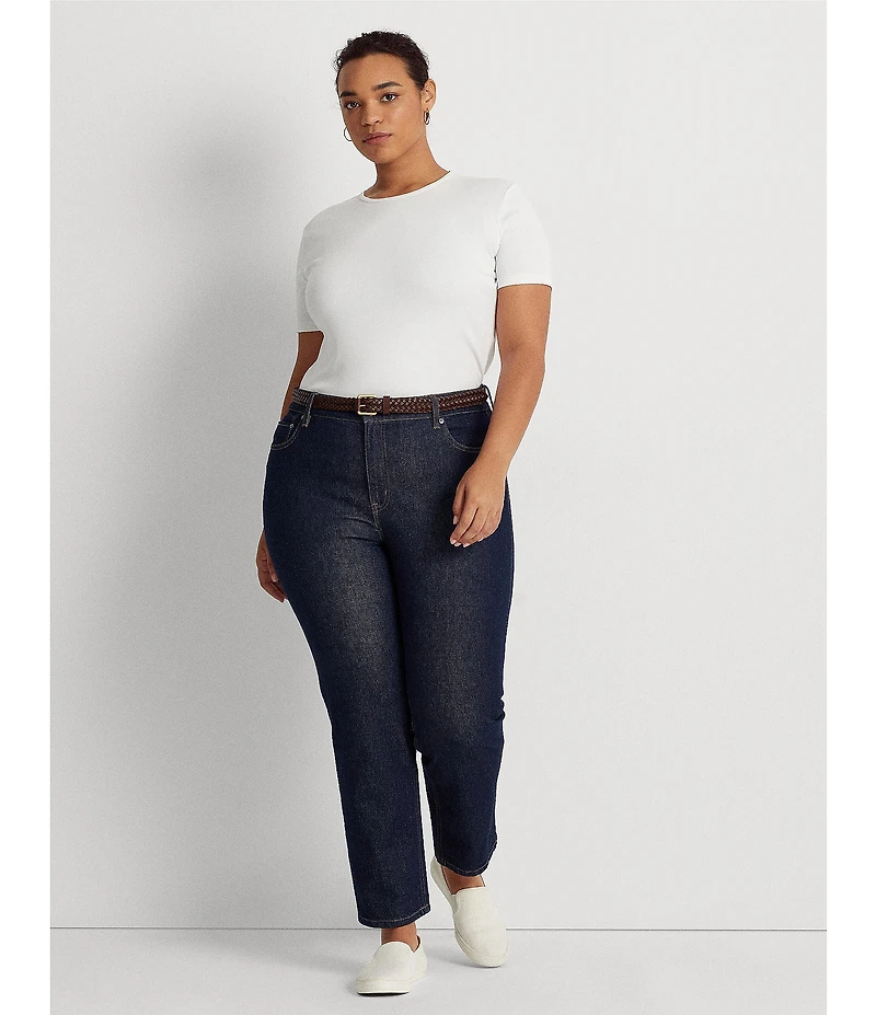 Lauren Ralph Lauren Plus Size Crew Neck Short Sleeve Stretch Cotton T-Shirt
