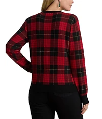 Lauren Ralph Lauren Plus Size Soft Cotton Blend Festive Plaid Sweater