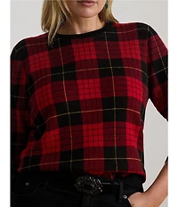 Lauren Ralph Lauren Plus Size Soft Cotton Blend Festive Plaid Sweater