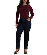 Lauren Ralph Lauren Plus Size Soft Knit Crew Neck Long Sleeve Tee Shirt