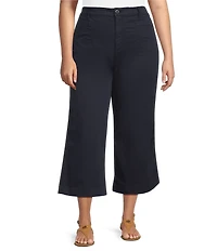 Lauren Ralph Lauren Plus Size Stretch Chino Wide-Leg Cropped Pants