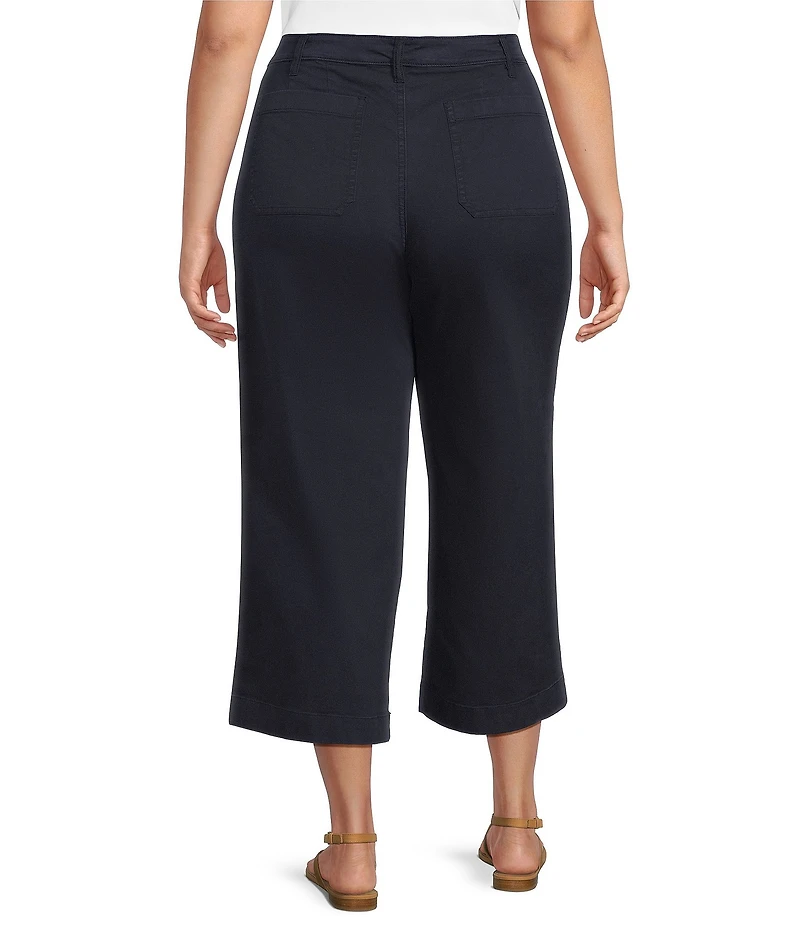 Lauren Ralph Lauren Plus Size Stretch Chino Wide-Leg Cropped Pants