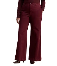 Lauren Ralph Lauren Plus Size Stretch Cotton Chino High Rise Flare Pants