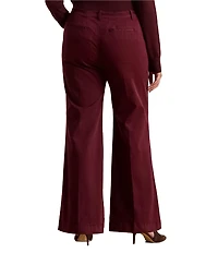 Lauren Ralph Lauren Plus Size Stretch Cotton Chino High Rise Flare Pants