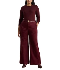 Lauren Ralph Lauren Plus Size Stretch Cotton Chino High Rise Flare Pants