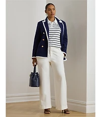 Lauren Ralph Lauren Plus Size Stretch Cotton Chino High-Rise Flare Pants