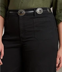 Lauren Ralph Lauren Plus Size Stretch Cotton Chino High Rise Wide Leg Pants