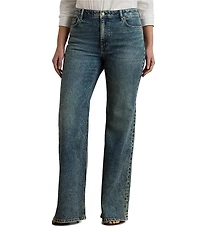 Lauren Ralph Lauren Plus Size Stretch Denim High Rise Retro Flare Leg Jeans