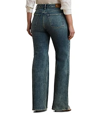 Lauren Ralph Lauren Plus Size Stretch Denim High Rise Retro Flare Leg Jeans
