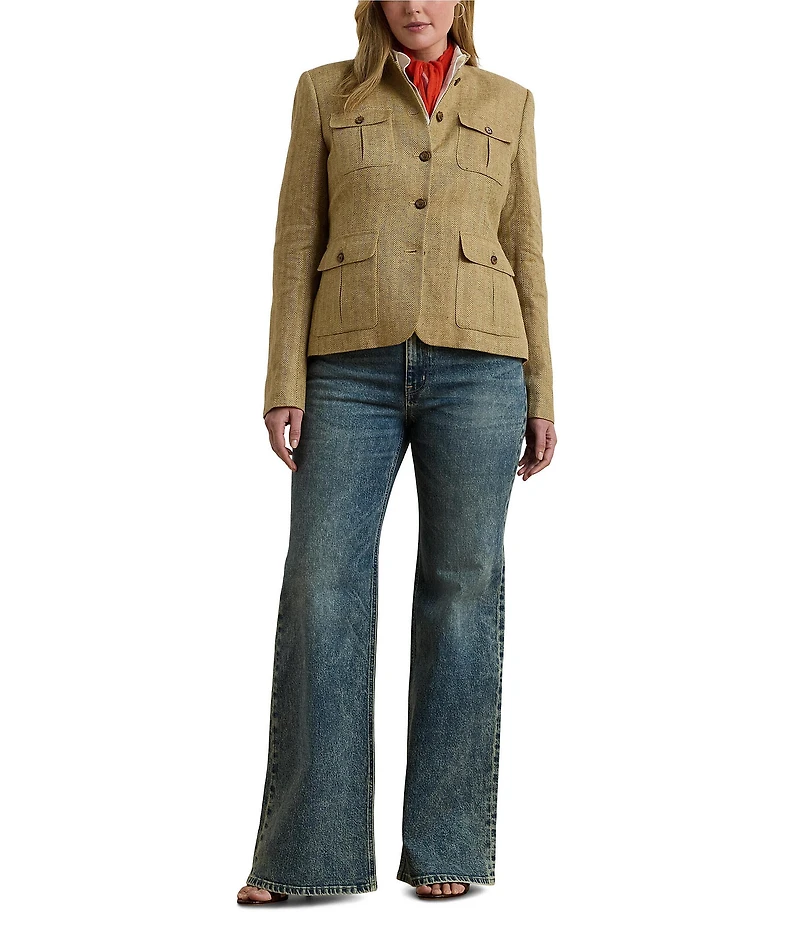 Lauren Ralph Lauren Plus Size Stretch Denim High Rise Retro Flare Leg Jeans