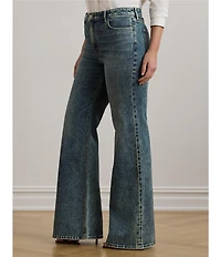 Lauren Ralph Lauren Plus Size Stretch Denim High Rise Retro Flare Leg Jeans