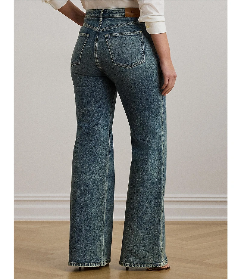 Lauren Ralph Lauren Plus Size Stretch Denim High Rise Retro Flare Leg Jeans