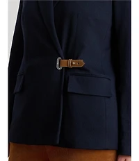 Lauren Ralph Lauren Plus Size Stretch Knit Jacquard Buckle-Trim Herringbone Blazer