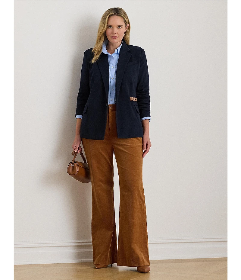 Lauren Ralph Lauren Plus Size Stretch Knit Jacquard Buckle-Trim Herringbone Blazer