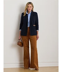Lauren Ralph Lauren Plus Size Stretch Knit Jacquard Buckle-Trim Herringbone Blazer