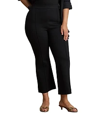 Lauren Ralph Lauren Plus Size Stretch Twill Mid Rise Wide Leg Ankle Length Pants