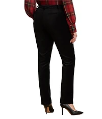 Lauren Ralph Lauren Plus Size Stretch Velvet Mid Rise Straight Leg Ankle Pants