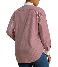 Lauren Ralph Lauren Plus Size Striped Cotton Broadcloth Button-Front Shirt