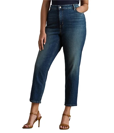 Lauren Ralph Lauren Plus Size Twill Denim High Rise Straight Ankle Jeans