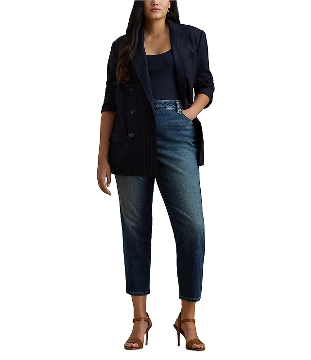 Lauren Ralph Lauren Coated High Rise Straight Ankle Jeans