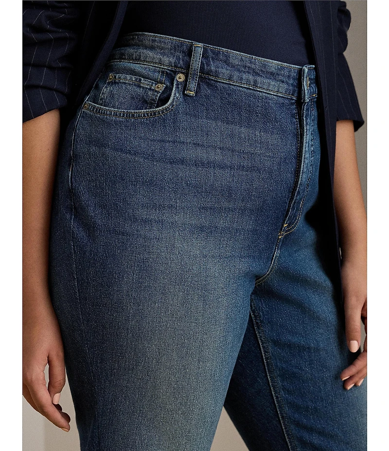 Lauren Ralph Lauren Plus Size Twill Denim High Rise Straight Ankle Jeans