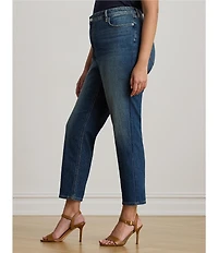 Lauren Ralph Lauren Plus Size Twill Denim High Rise Straight Ankle Jeans