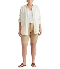 Lauren Ralph Lauren Plus Size Stretch Cotton Twill Shorts