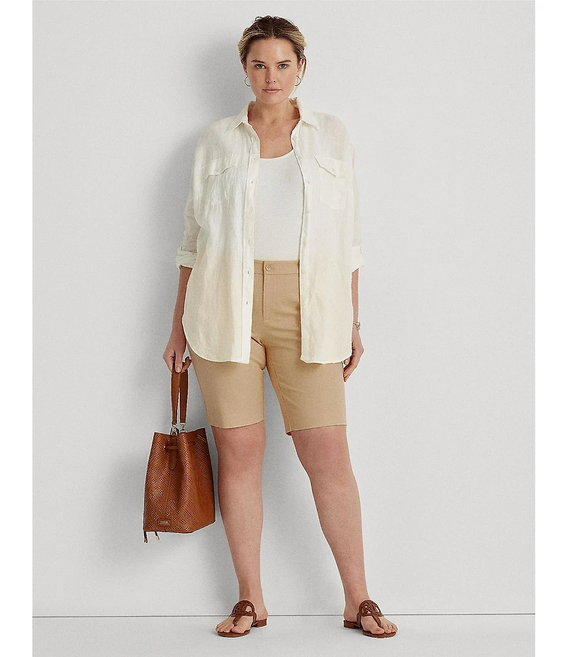 Lauren Ralph Lauren Plus Size Stretch Cotton Twill Shorts