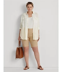Lauren Ralph Lauren Plus Size Stretch Cotton Twill Shorts