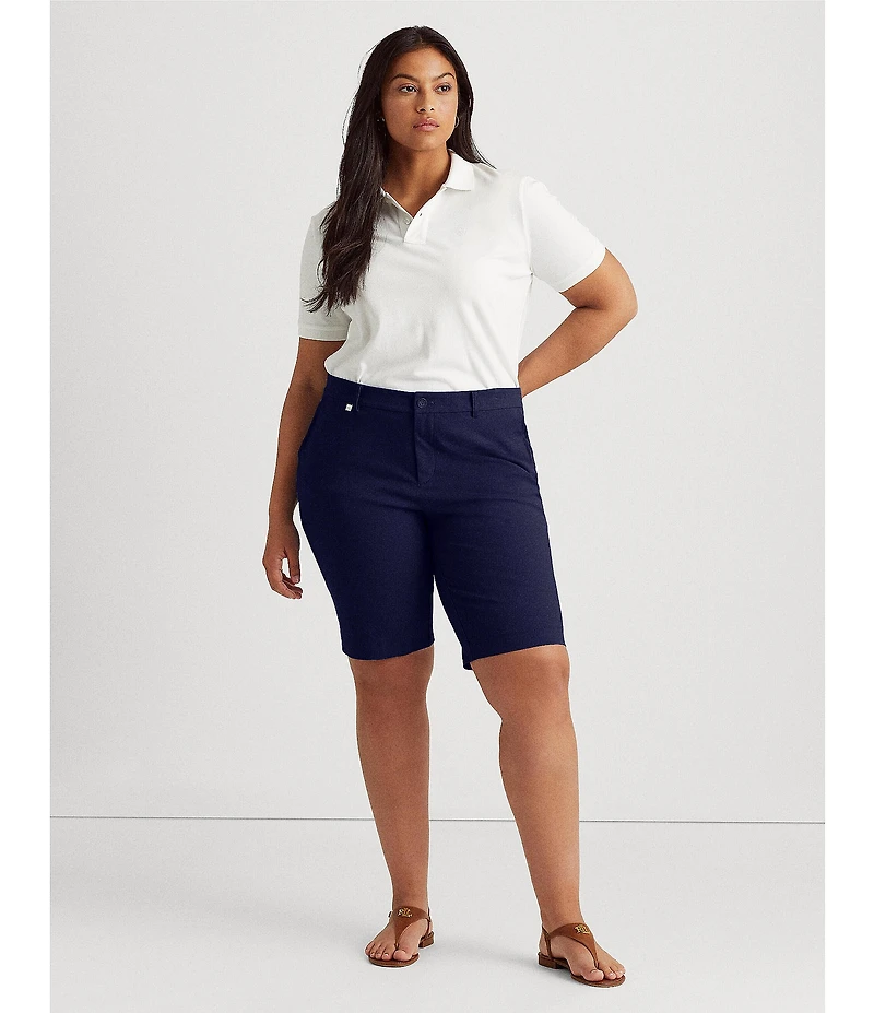 Lauren Ralph Lauren Plus Size Stretch Cotton Twill Shorts
