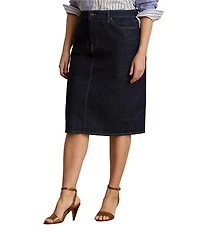 Lauren Ralph Lauren Plus Stretch Denim Pencil Skirt