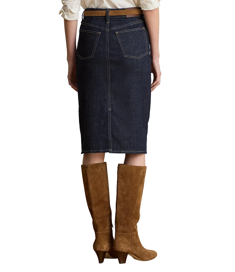 Lauren Ralph Lauren Plus Stretch Denim Pencil Skirt