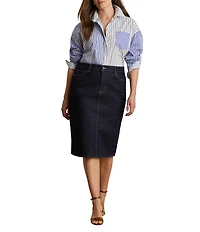 Lauren Ralph Lauren Plus Stretch Denim Pencil Skirt
