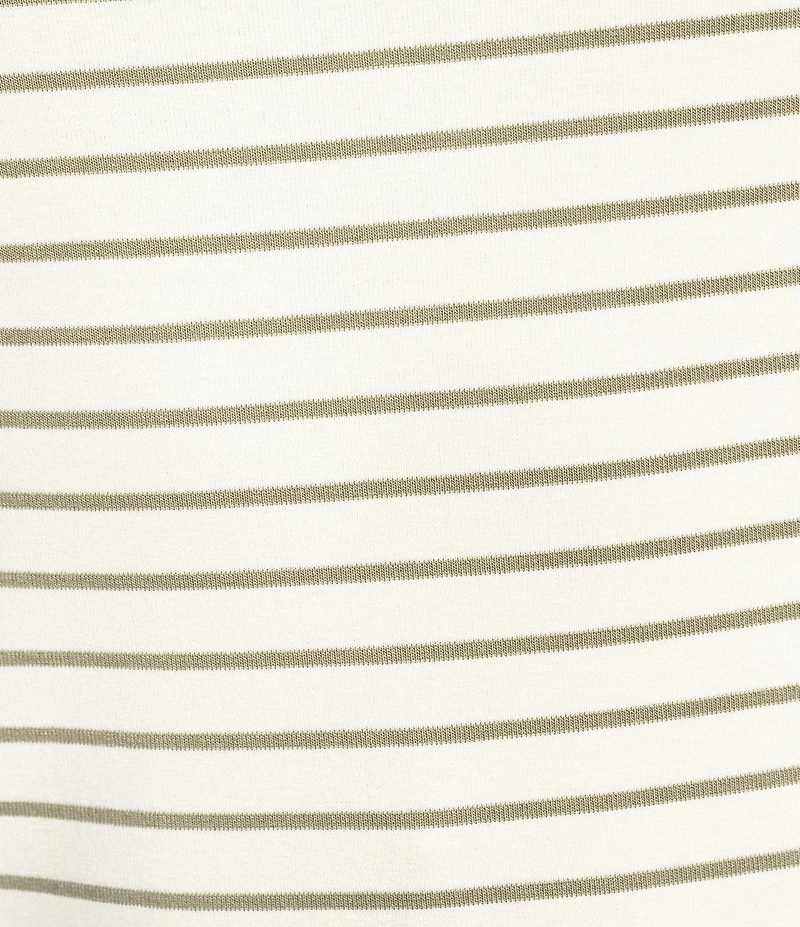 Lauren Ralph Lauren Plus Stretch Knit Stripe Boat Neck Short Sleeve Tee Shirt