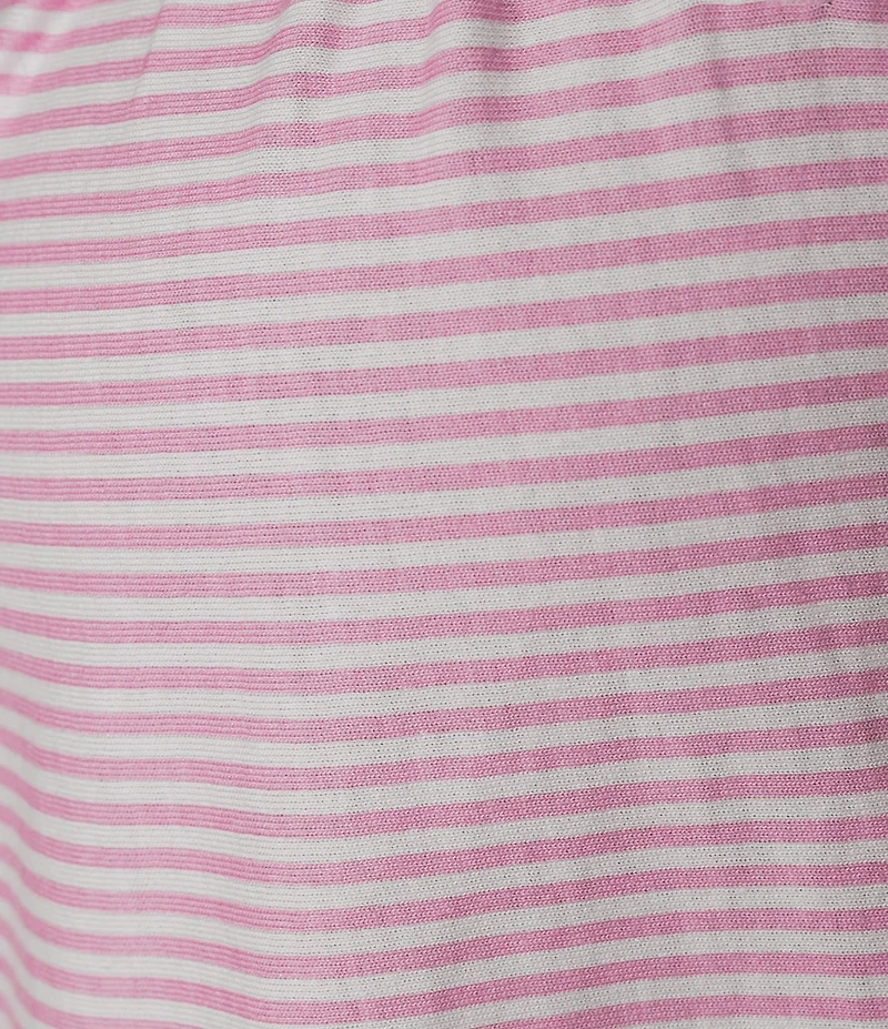Lauren Ralph Lauren Plus Striped Print Short Cotton Nightgown