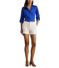 Lauren Ralph Lauren Point Collar Long Sleeve Button Front Linen Shirt