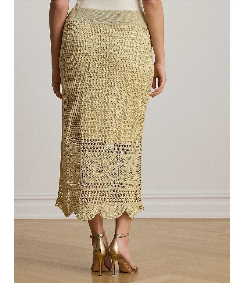 Lauren Ralph Lauren Pointelle-Knit Midi Length Pencil Skirt