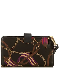 Lauren Ralph Lauren Print Crosshatch Leather Tech Wristlet