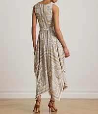 Lauren Ralph Lauren Print Woven Georgette V-Neck Sleeveless A-Line Dress