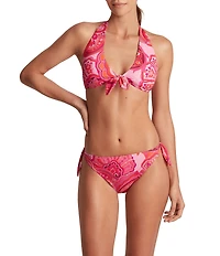 Lauren Ralph Lauren Provence Paisley Scoop Waist Side Tie Hipster Swim Bottom