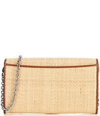 Lauren Ralph Lauren Adair Raffia Contrast Trim Medium Crossbody Bag