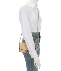Lauren Ralph Lauren Adair Raffia Contrast Trim Medium Crossbody Bag