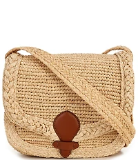 Lauren Ralph Lauren Colbie Medium Raffia Saddle Crossbody Bag